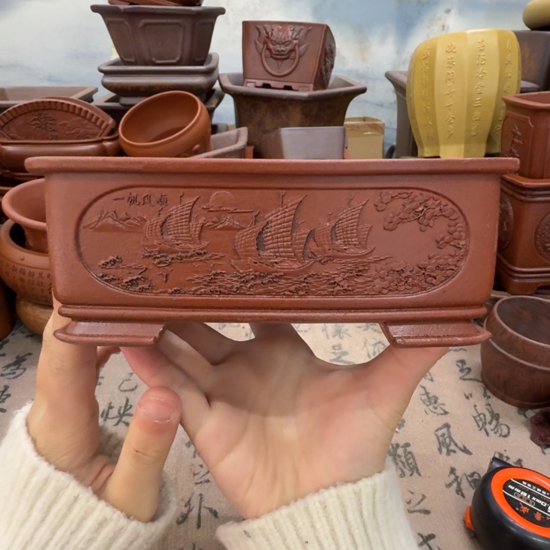 紫砂花盆宜兴紫砂正品13x9x4