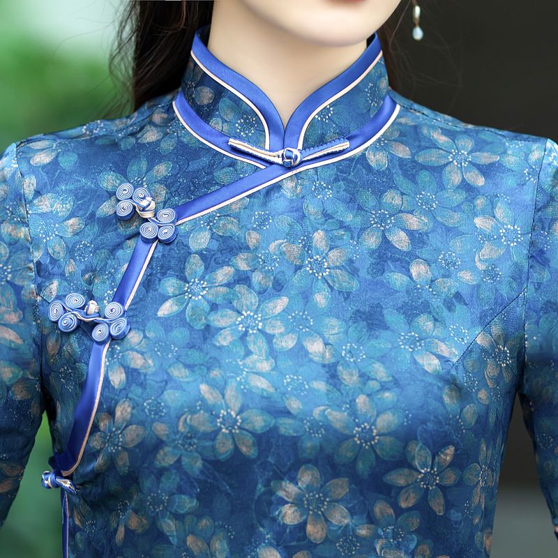 H01~H50/按编号拍衣服/S-4XL衣长125后拉链修身款旗袍断码高货