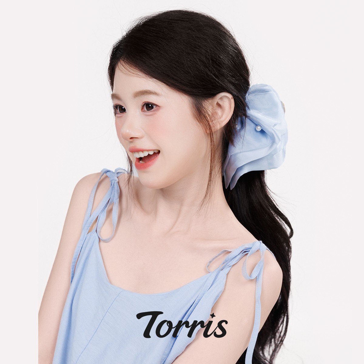Torris【泡沫之夏】双层珍珠纱手工马尾裙发圈气质氛围感