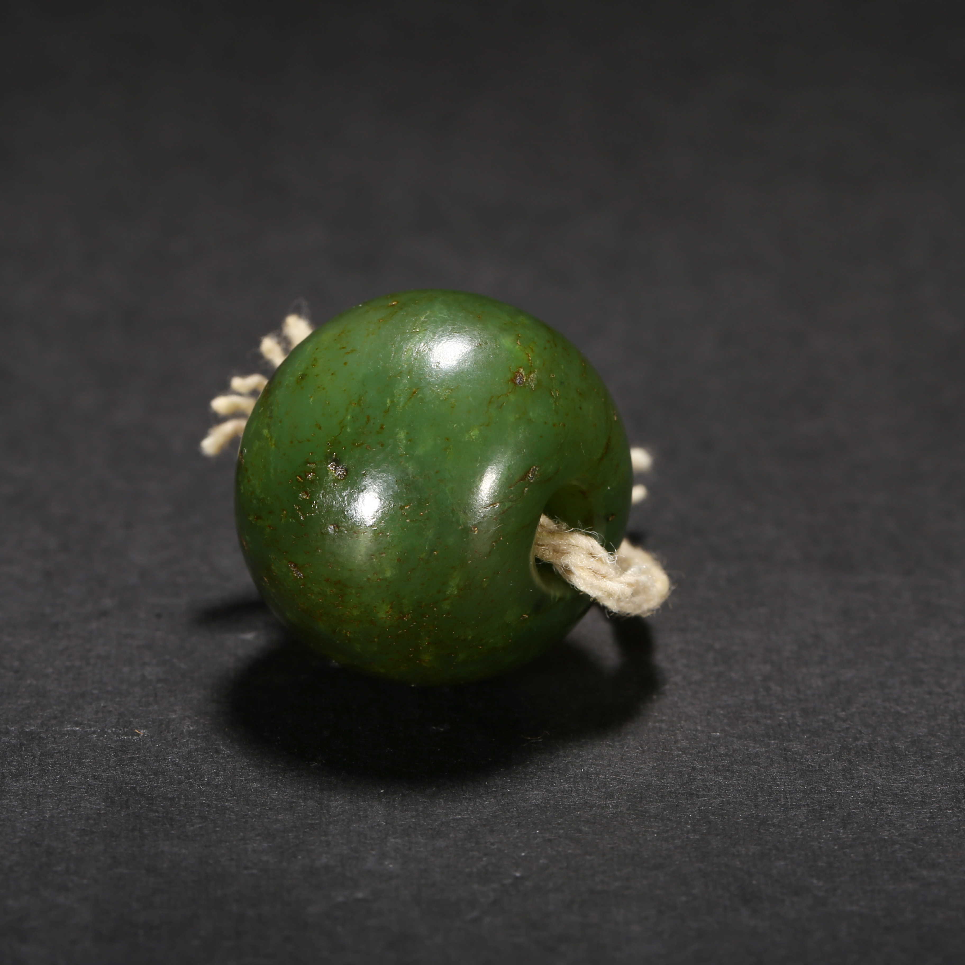 清代*碧玉珠/13JTY4049/和田玉【北京文博】