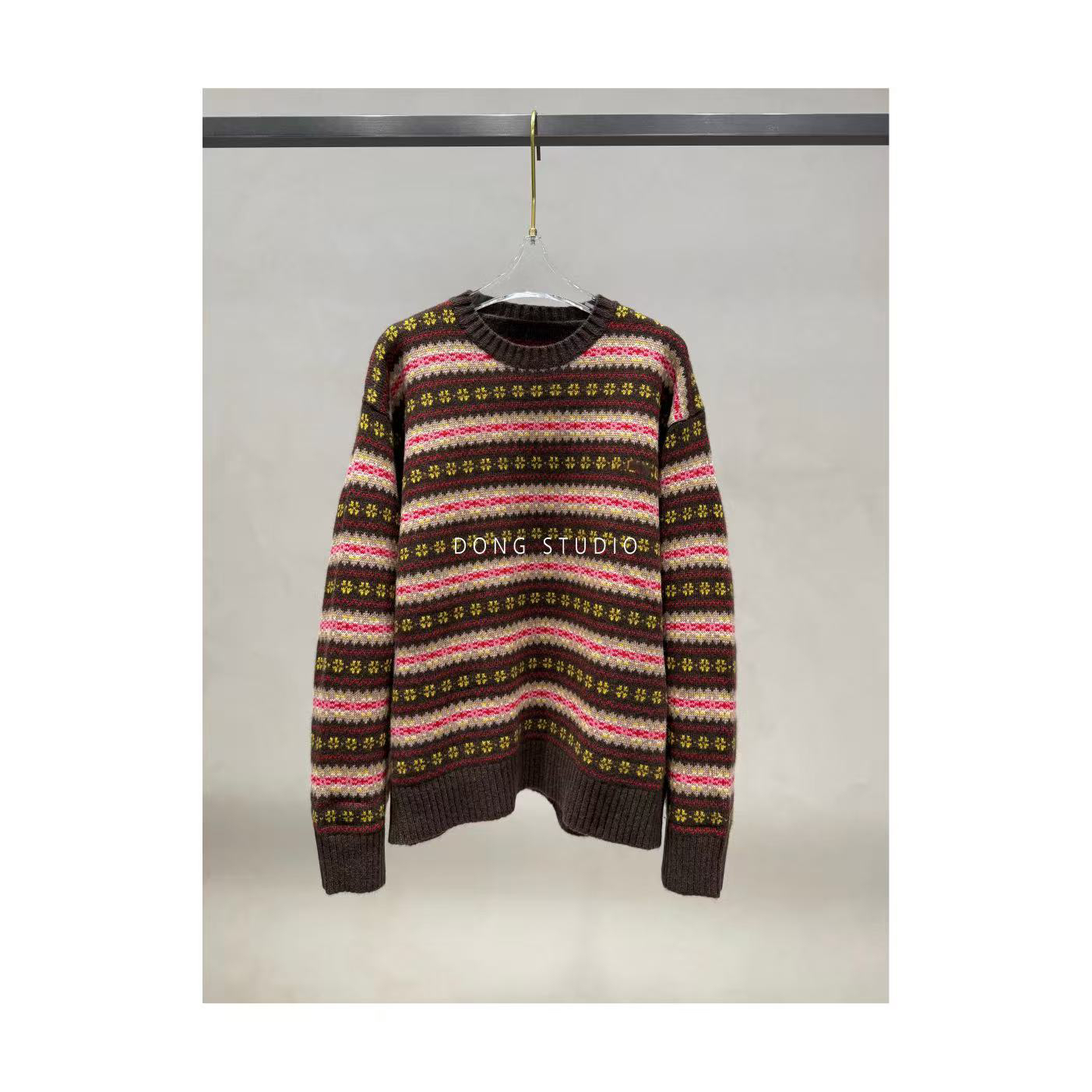 miu系复古学院风 初剪羊毛宽松毛衣I7771