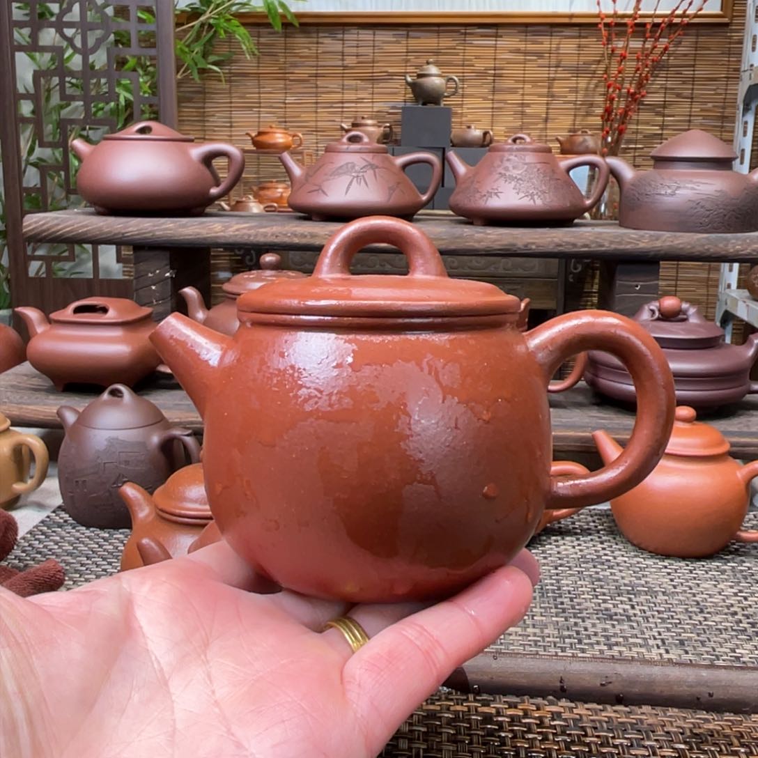 紫砂茶壶宜兴原矿紫砂手工制240