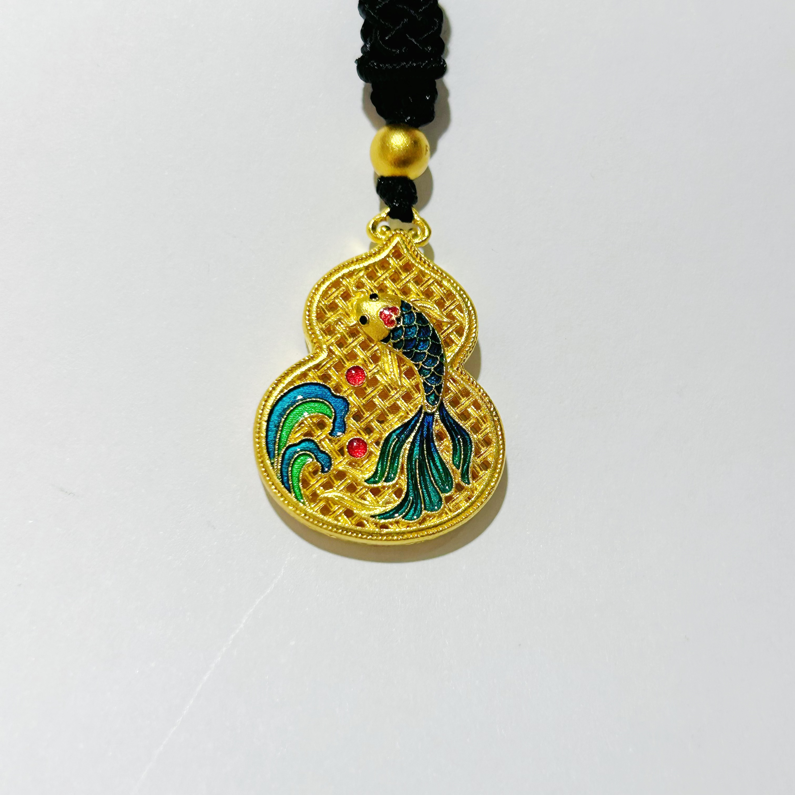 【富远黄金】足金古法珐琅锦鲤葫芦吊坠挂坠FYHD02011050