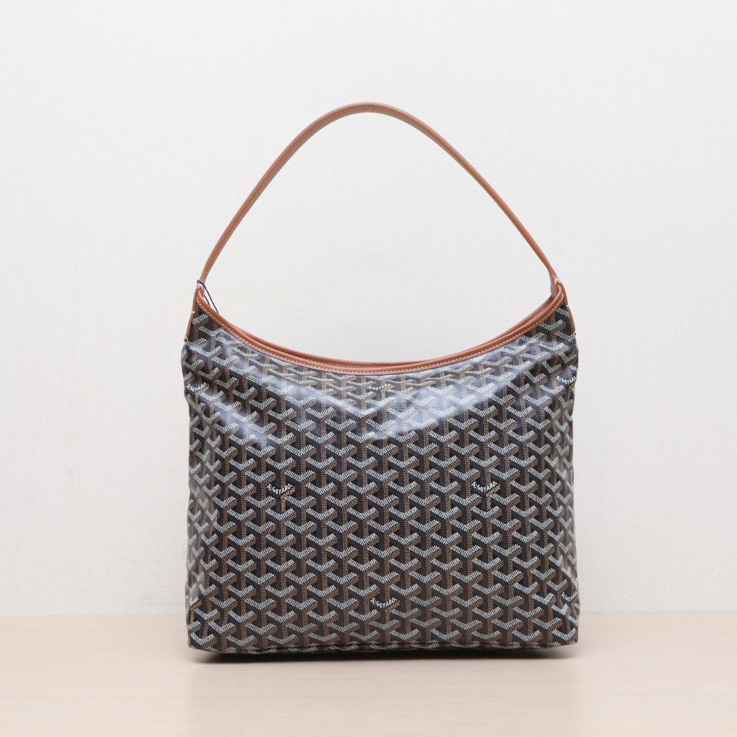 99新 Goyard 小花6欢 Boheme Hobo Bag 子母腋下包 老花 PVC 