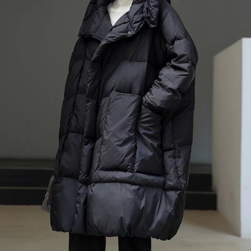 大码中长款羽绒服 宽松休闲大版双拉链外套