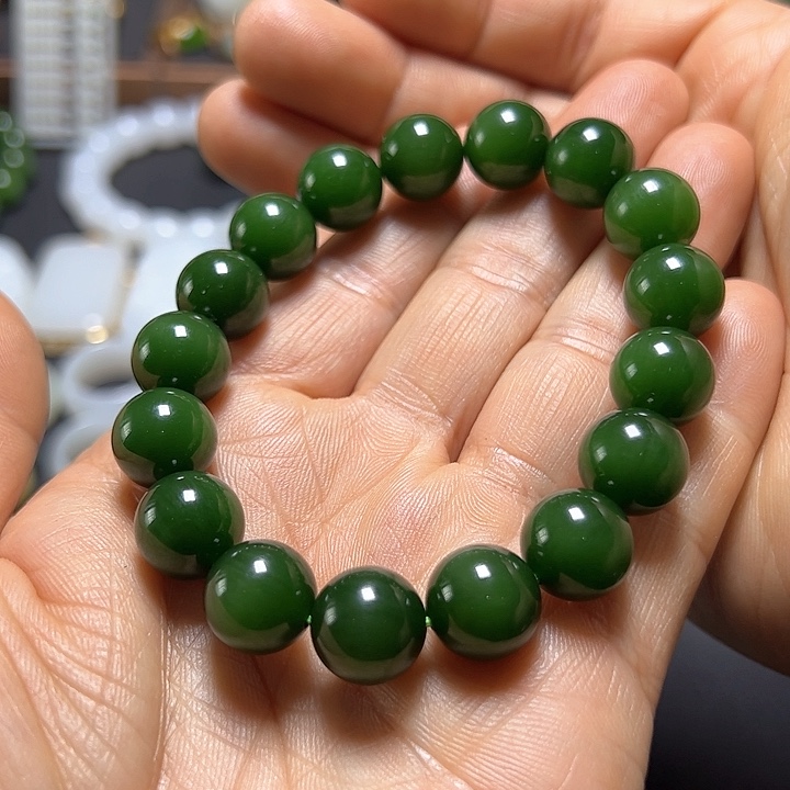 和田玉手串卡12未镶嵌