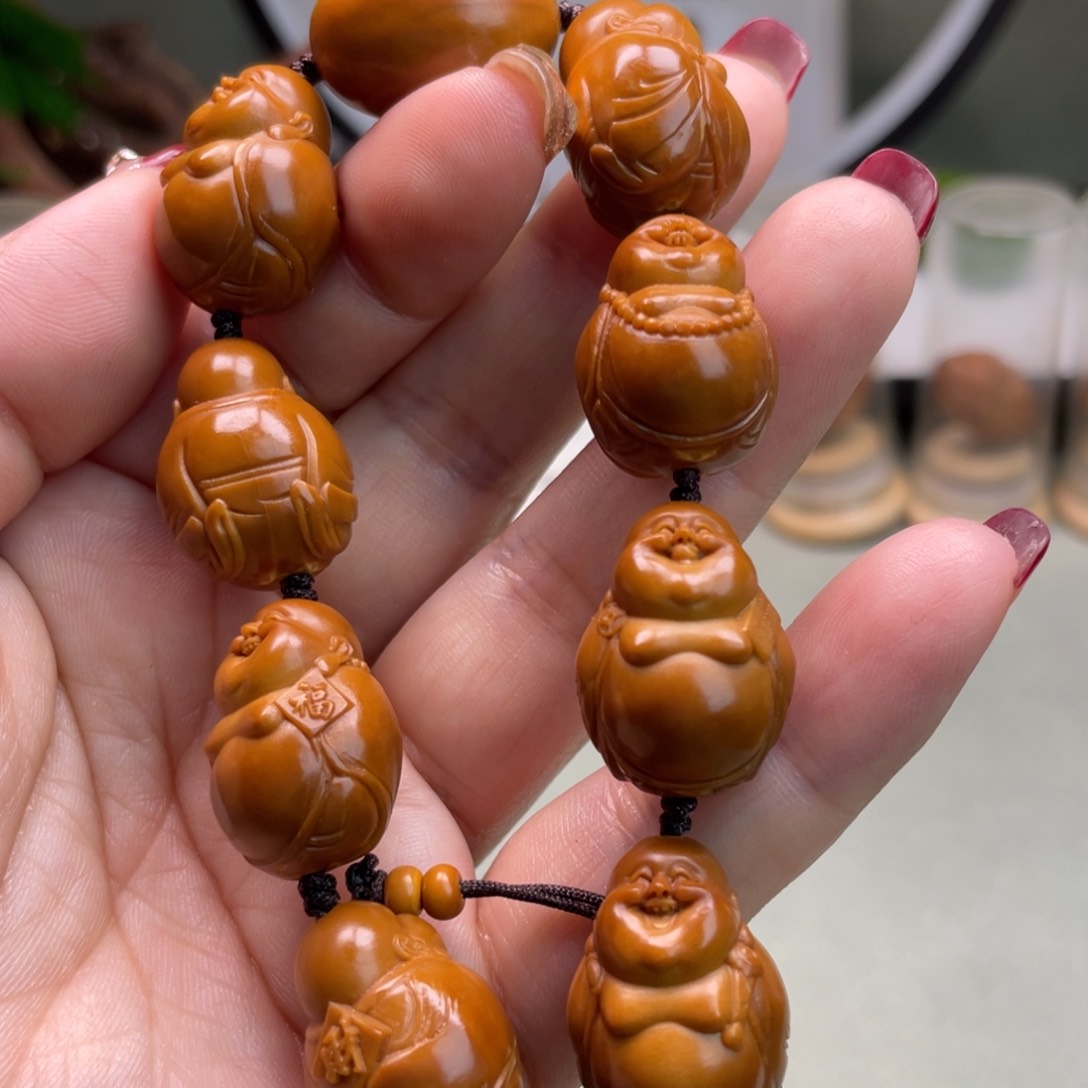 橄榄核手串福字弥勒