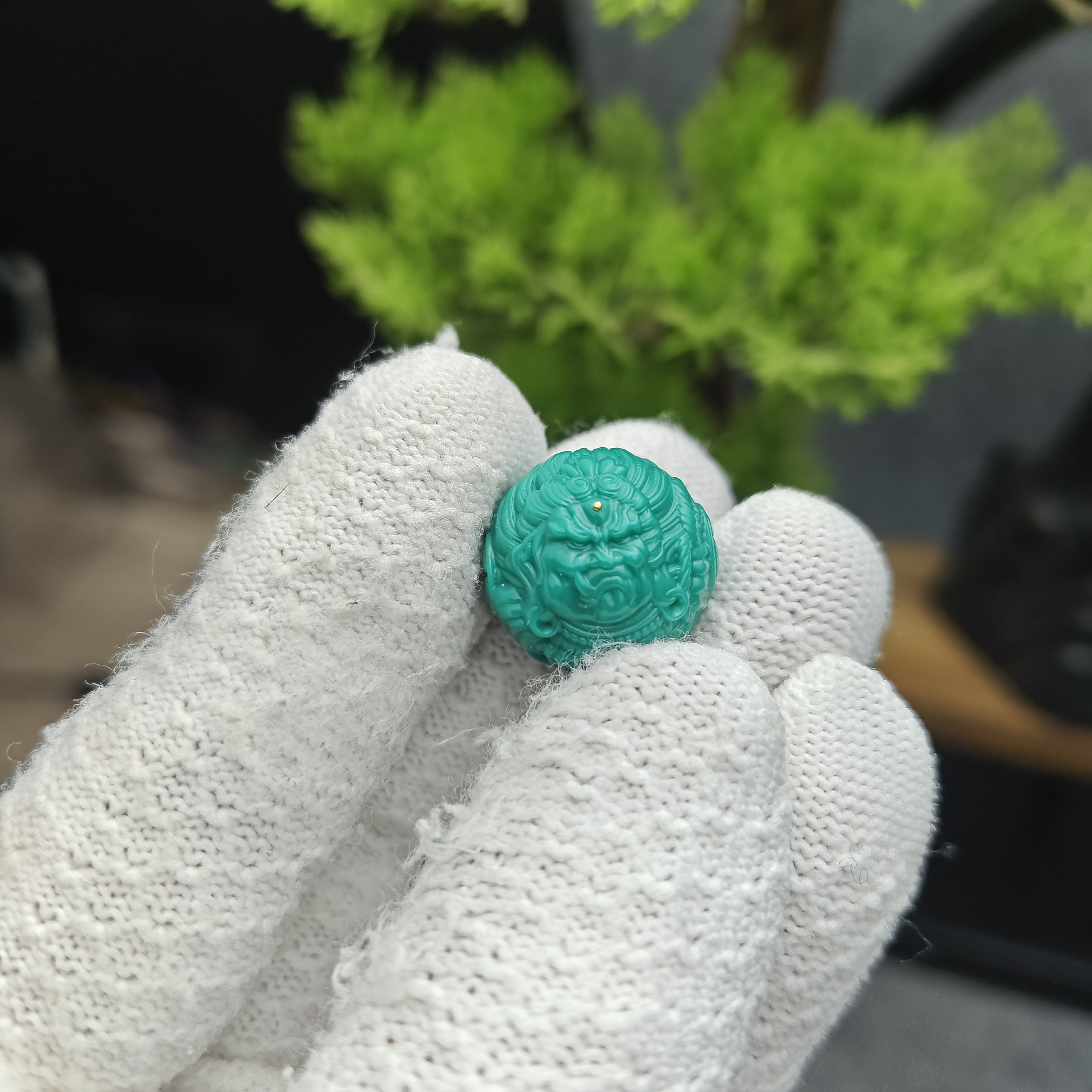 精工雕刻 高瓷玉化 不动明王果冻色