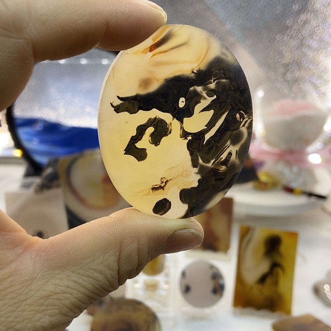 定制玛瑙巴玉象形玛瑙花牌