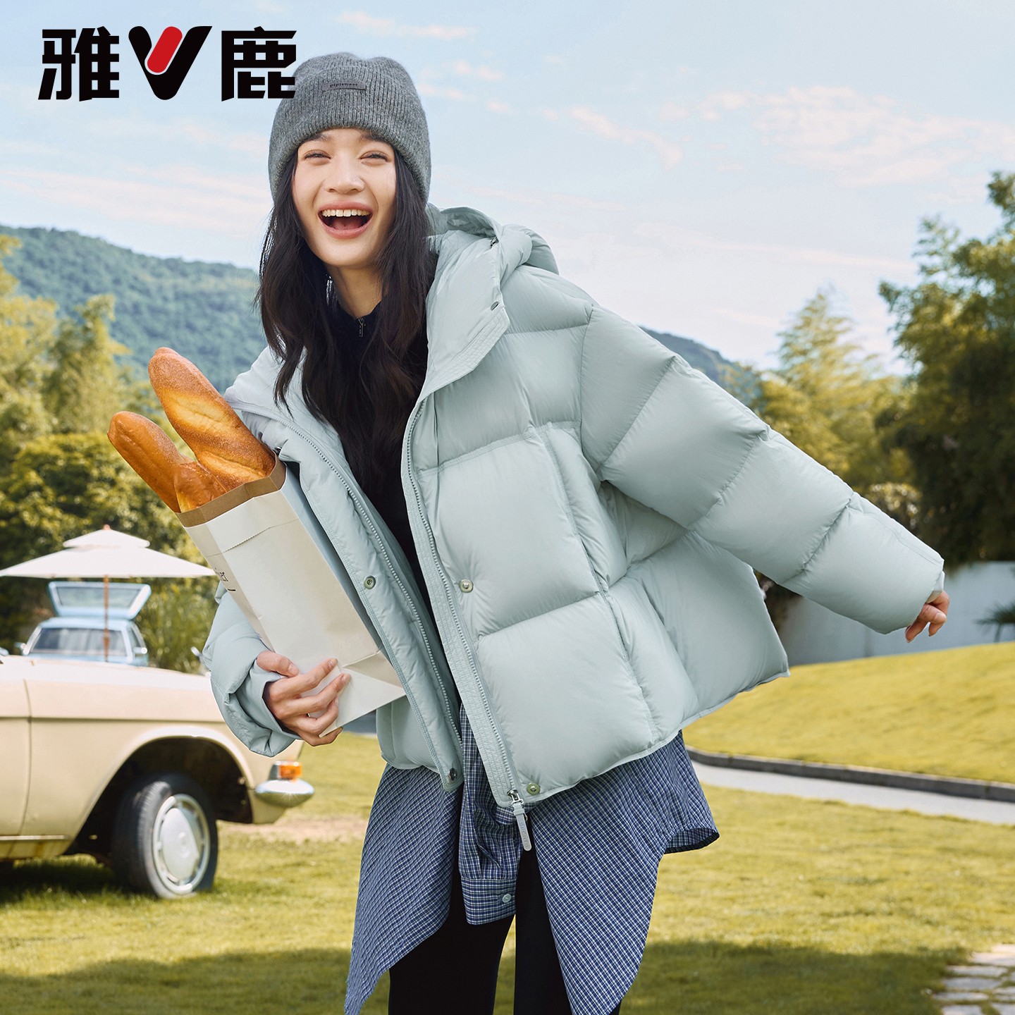 【泡芙95绒】雅鹿短款高蓬加厚女士羽绒服高品质新款连帽保暖外套