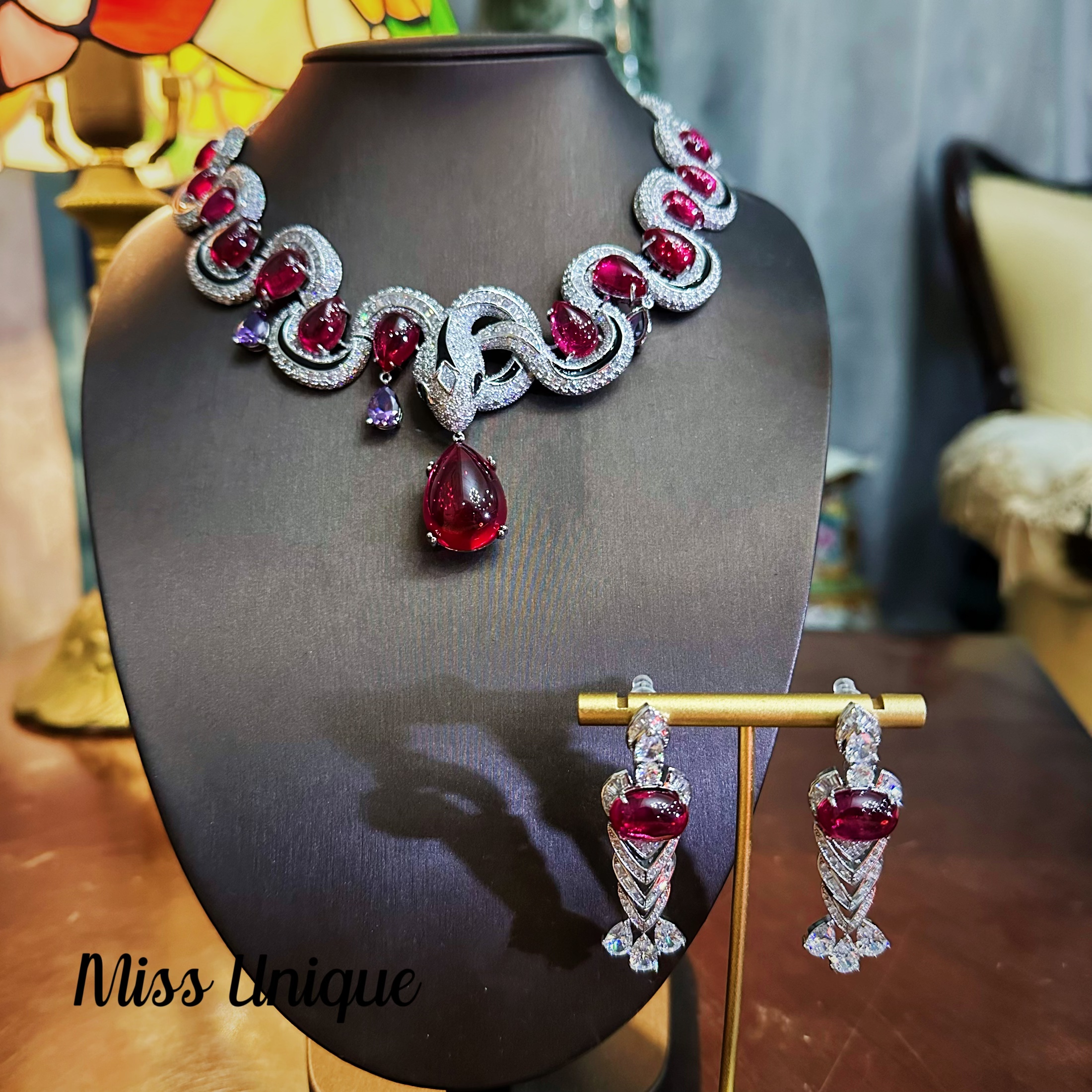 E9007亦菲梦中情蛇大红蛇项链素面