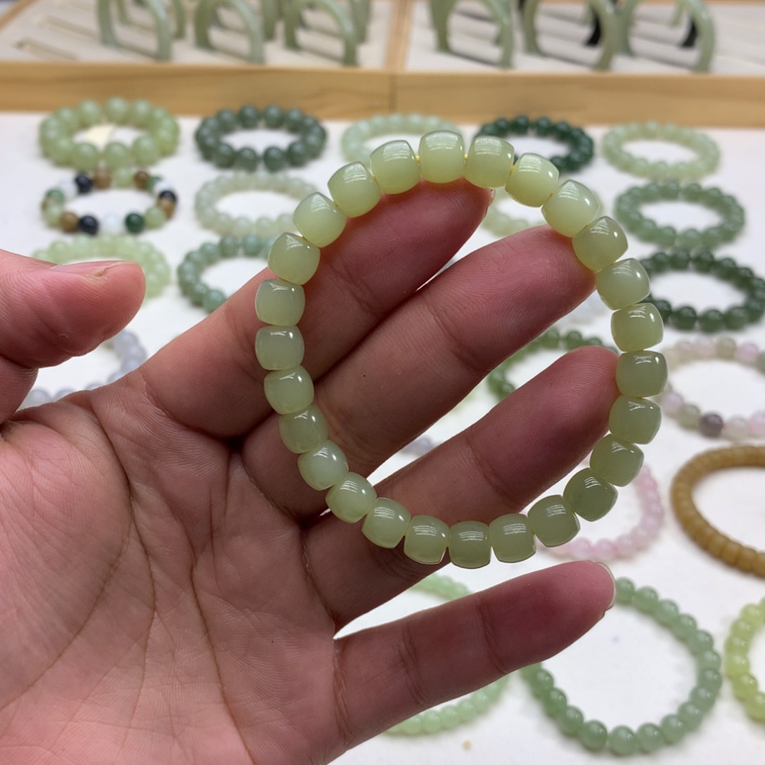 和田玉手串（直切黄口8）未镶嵌