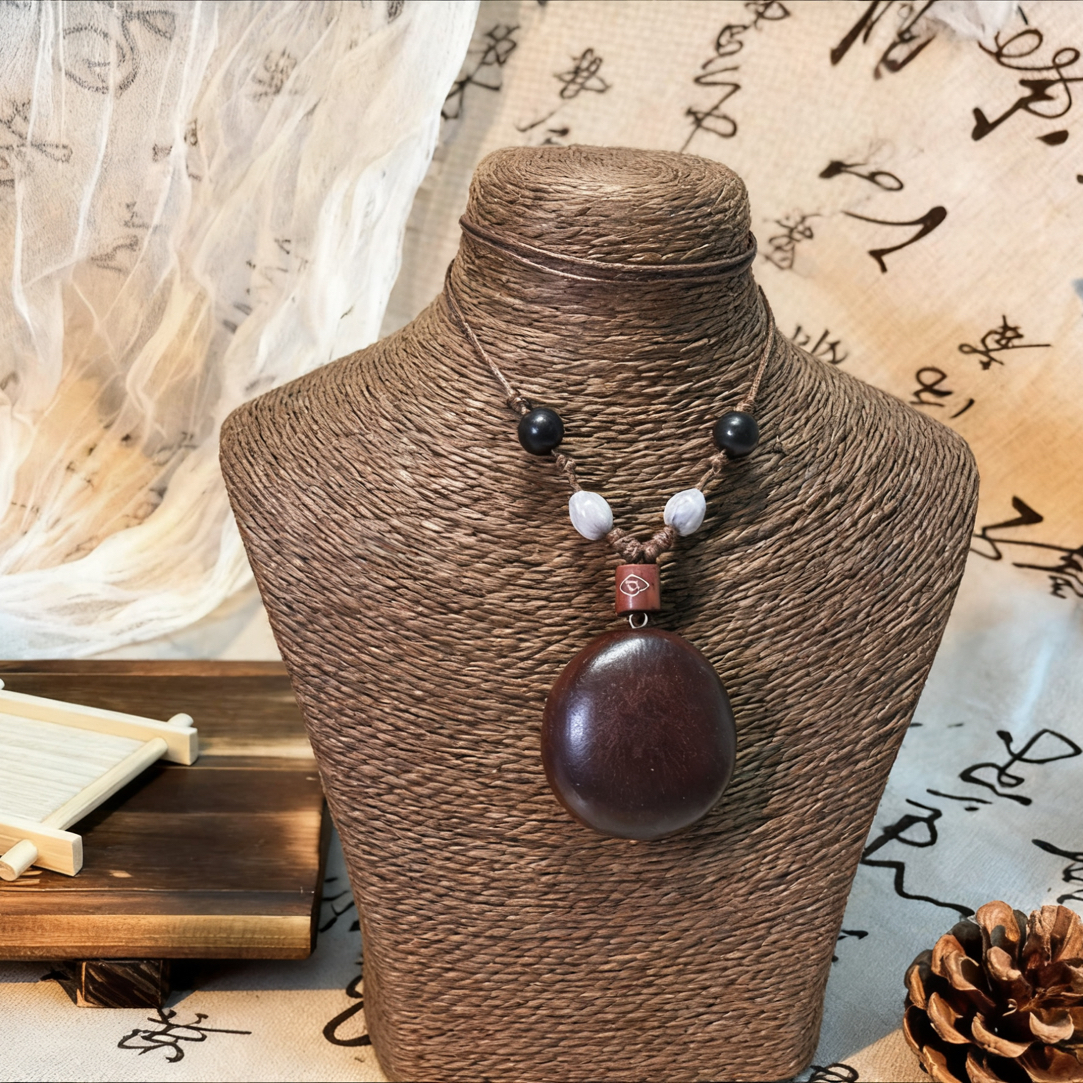 非金属木质项链 中药吊坠民族新中式复古森系原创天然植物果实