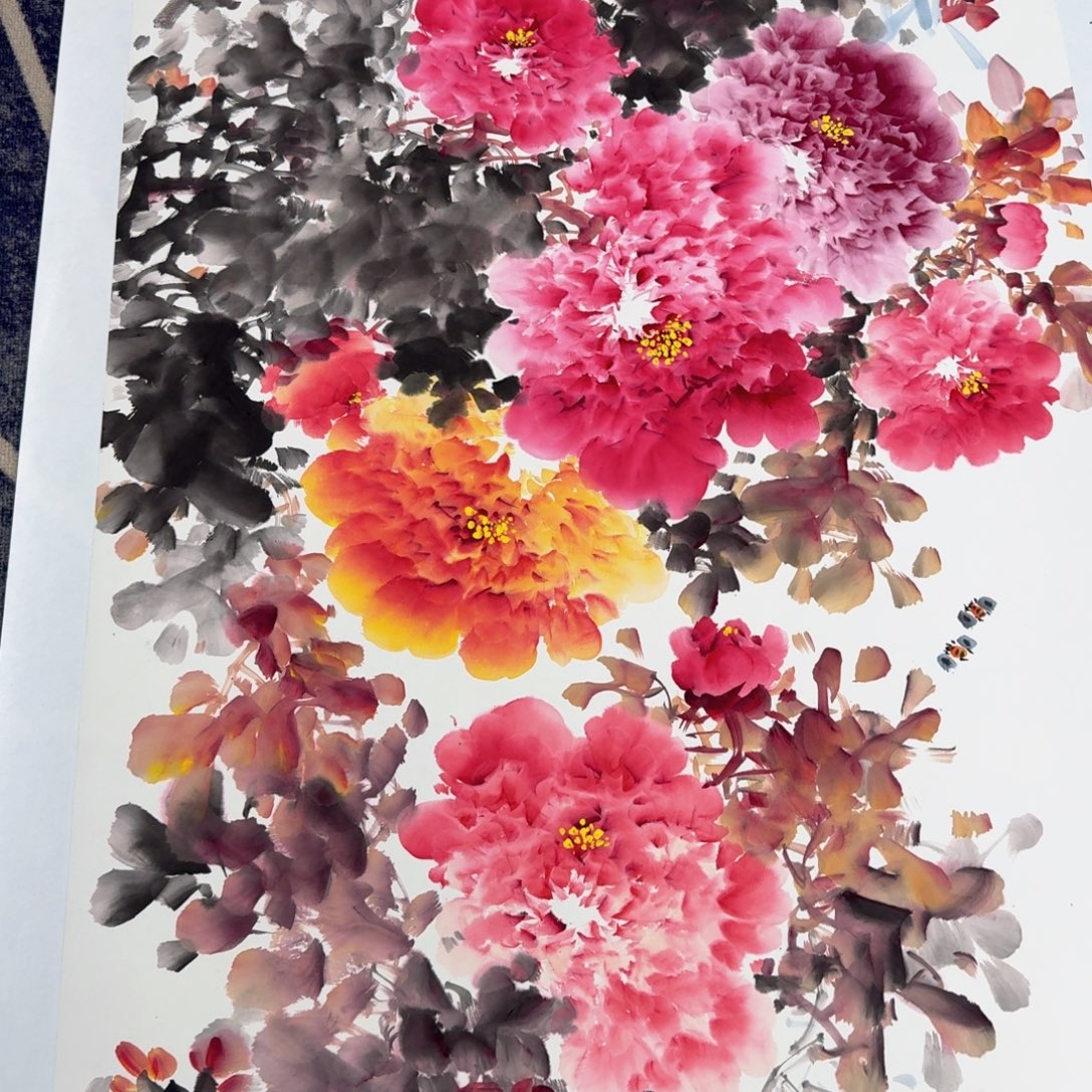 国画小六尺牡丹刘亦凌