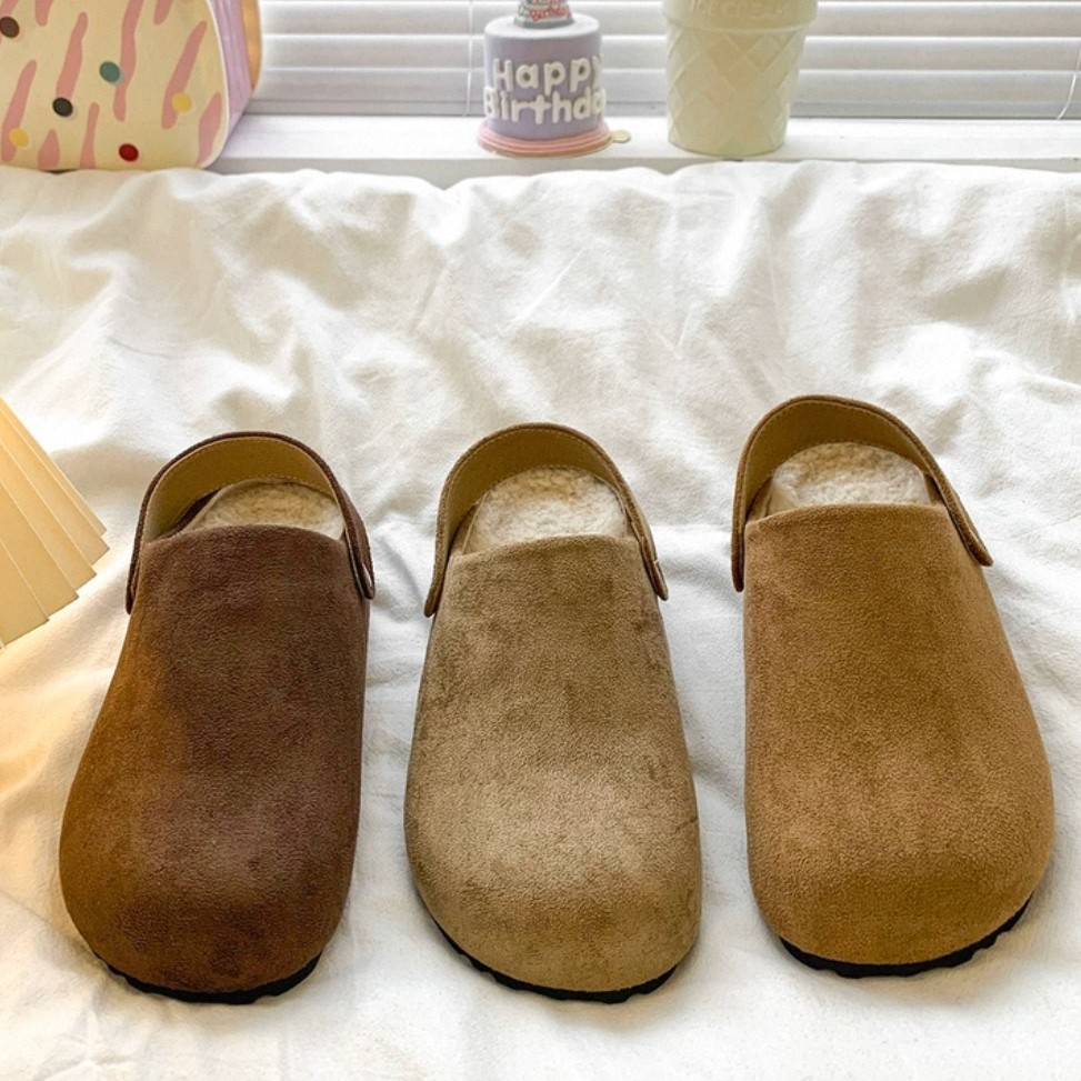 法式复古女外穿新款秋季百搭加绒勃肯包头拖鞋888-3M