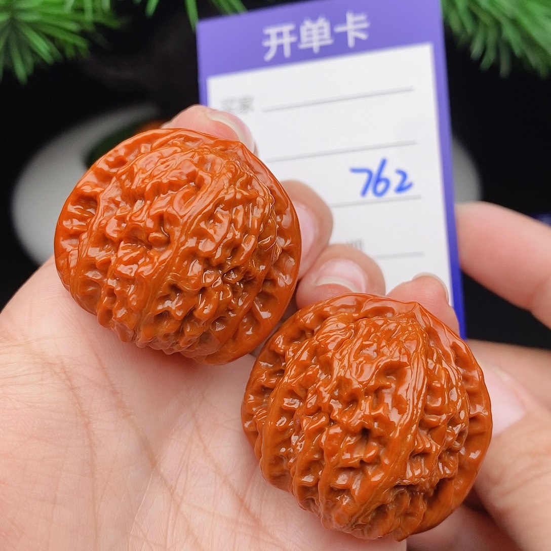 文玩核桃把件36球白762