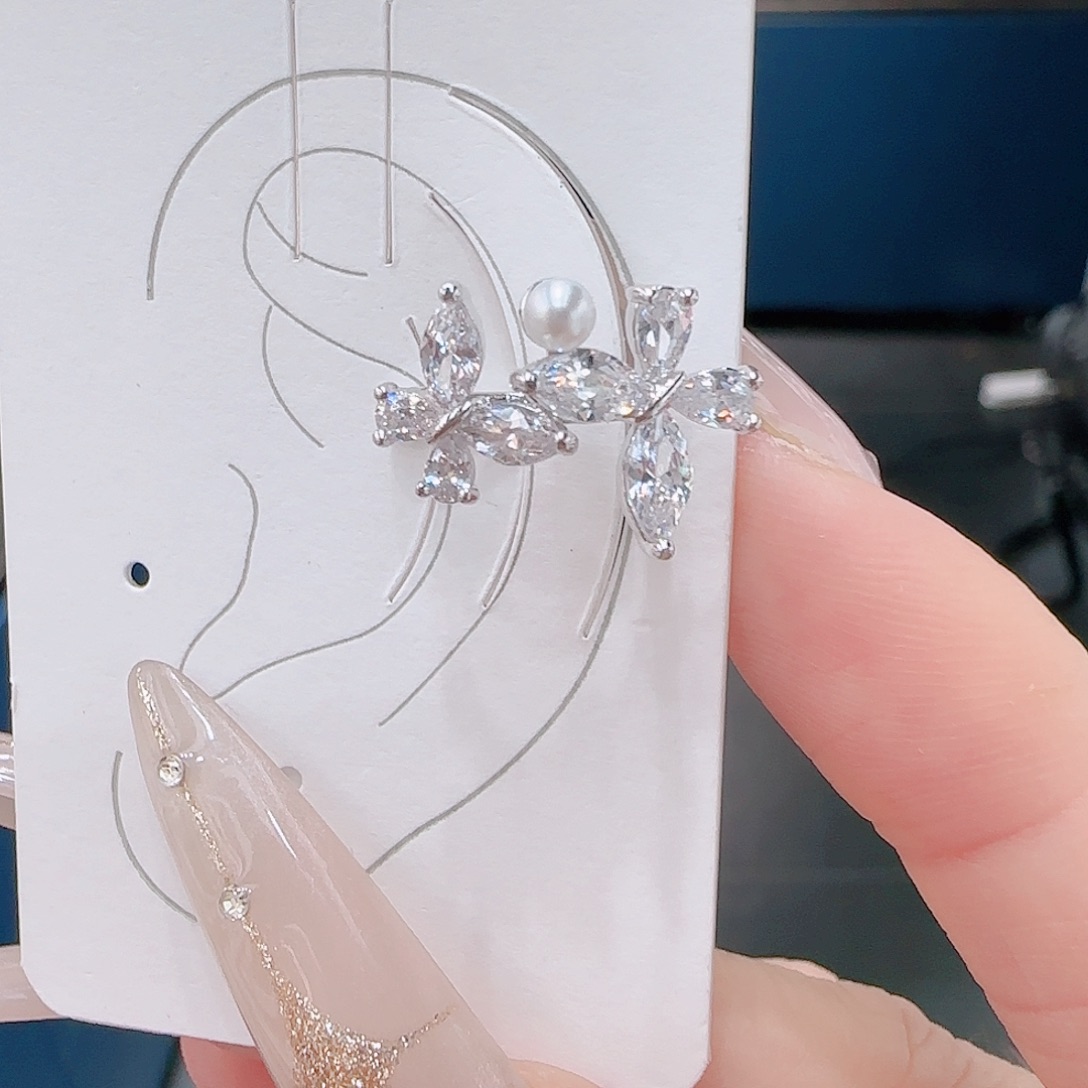 锆石铜合金925银耳环