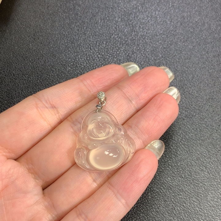 玛瑙/玉髓银S925镶嵌吊坠(赠链)