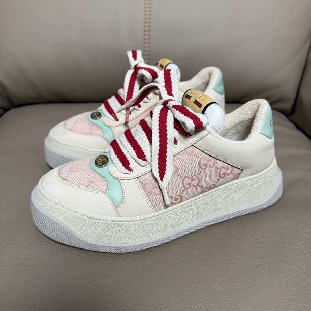 99新 GUCCI/古驰 38.5码/99新/gucci古驰/胖丁鞋/米粉色