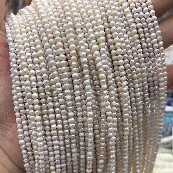 未镶嵌玛瑙/玉髓珠宝半成品一条3mm左右哑光珍珠