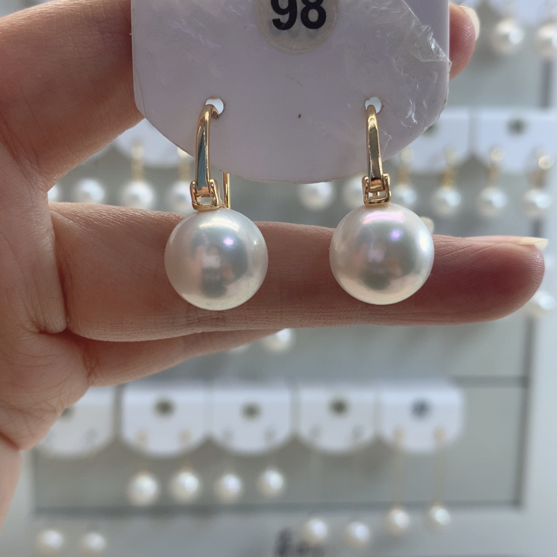 淡水珍珠耳饰银S925镶嵌