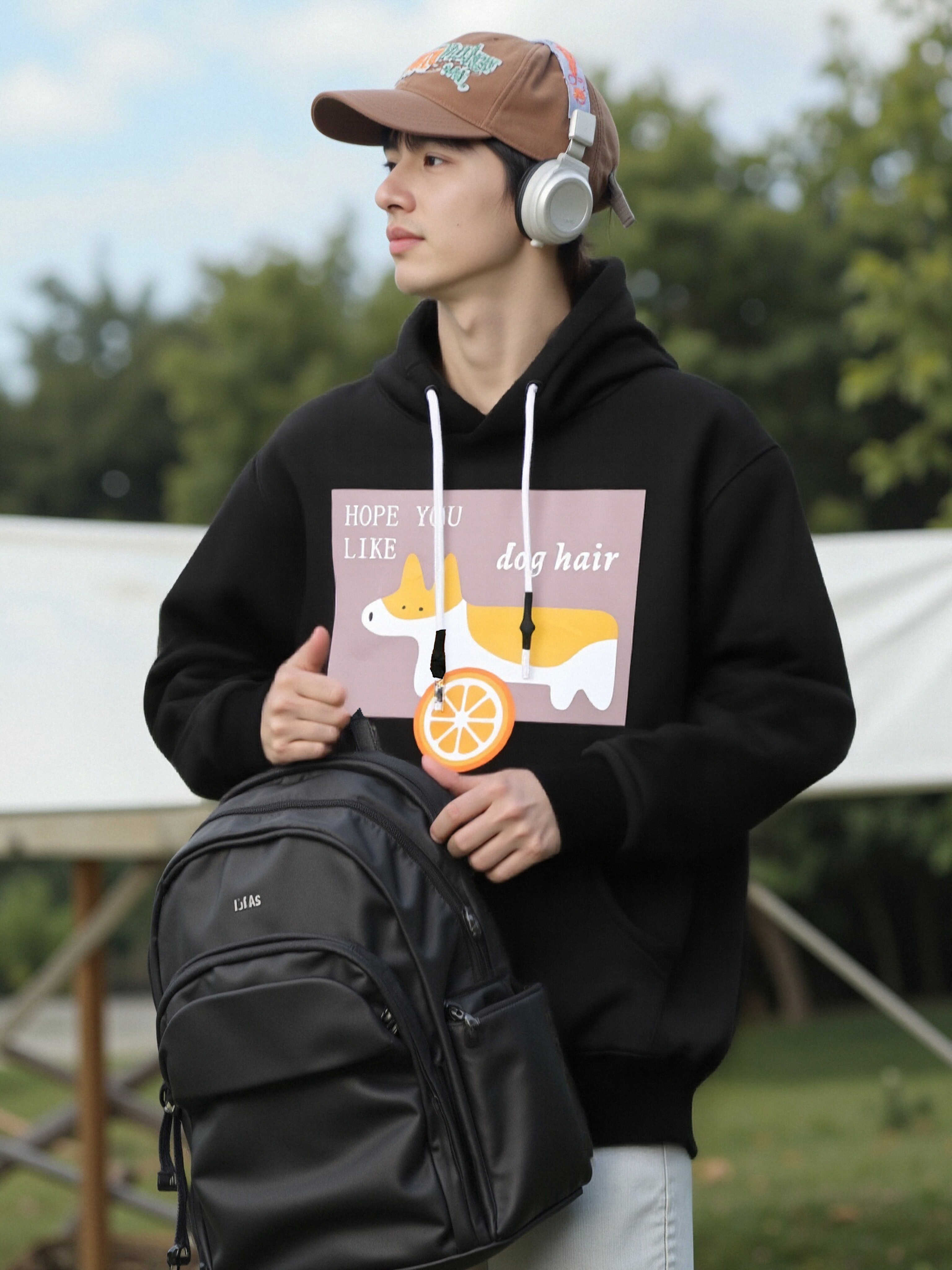 街头风连帽加绒运动休闲潮流百搭卫衣男女同款中长款宽松PA-N956