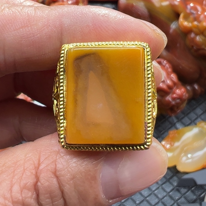 石英质玉（黄龙玉）颈饰未镶嵌