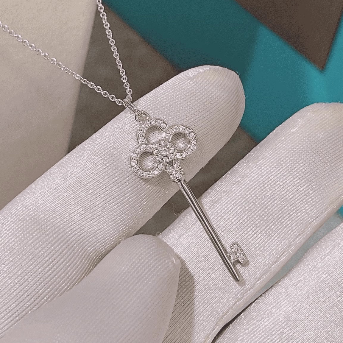 吊坠925银莫桑石 【钥匙项链】 钥匙项链 轻奢时尚百搭小众气质