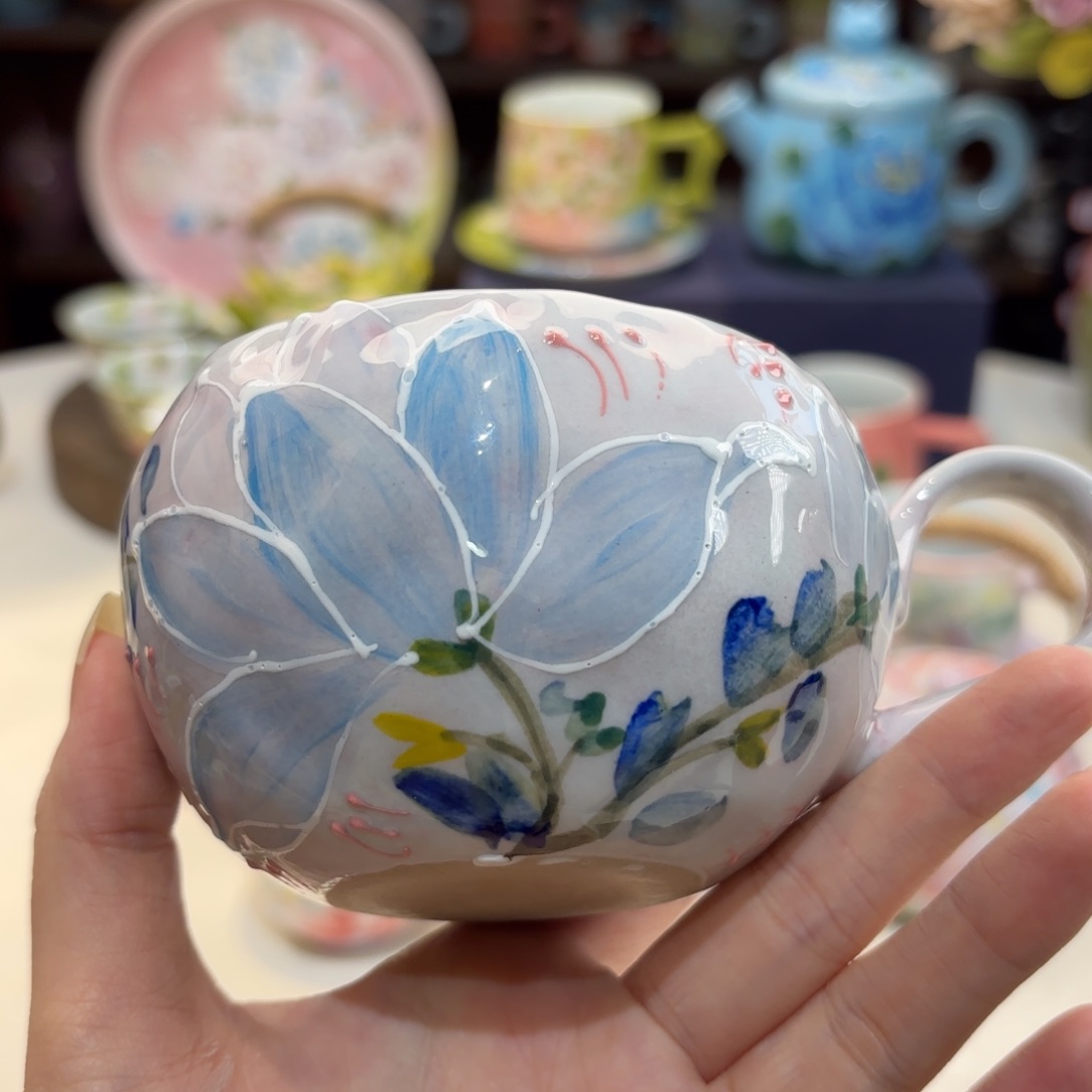 景德镇手绘高温釉下彩陶瓷茶具