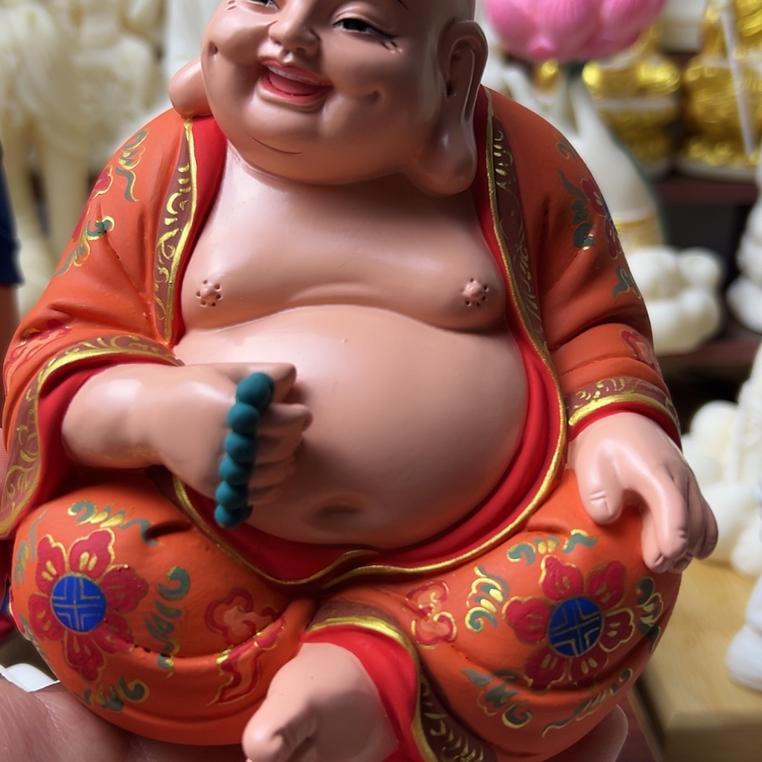 丰***水藤弥勒彩14公分摆件