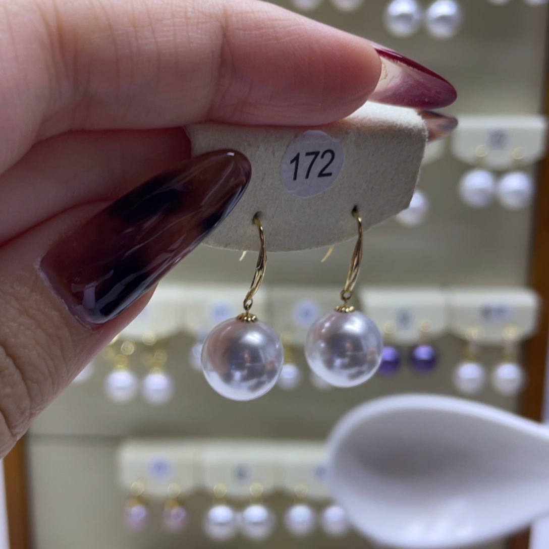 淡水珍珠耳饰18K金镶嵌