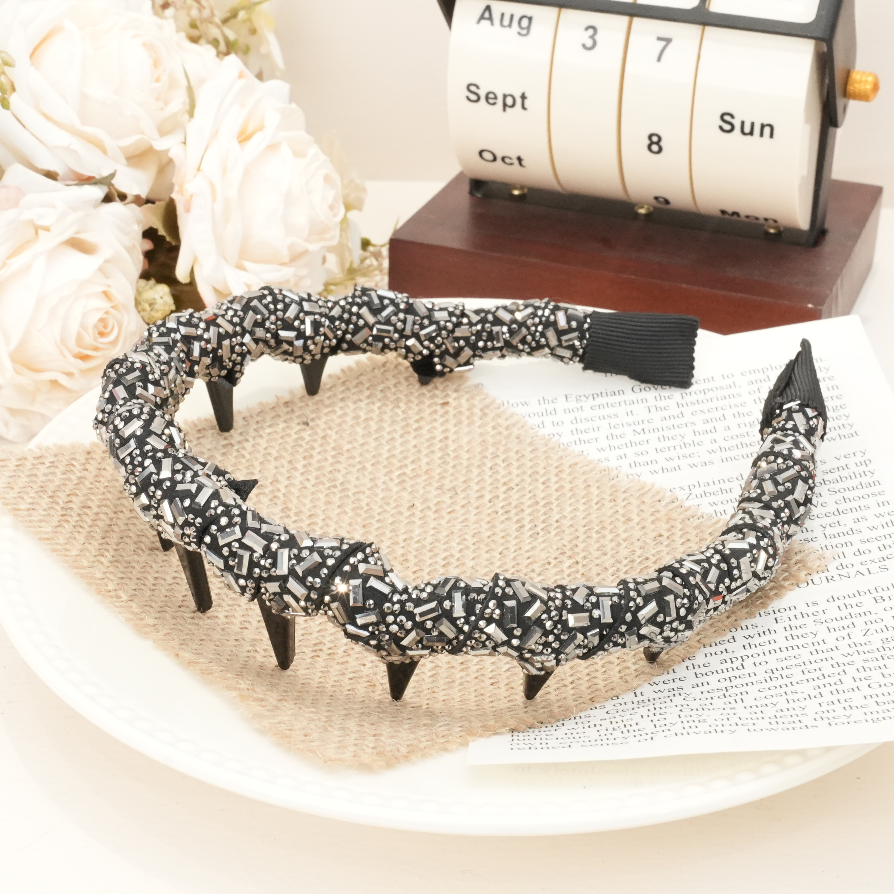 FNQ586带齿女高颅顶轻奢风亮闪星河发箍时尚头饰