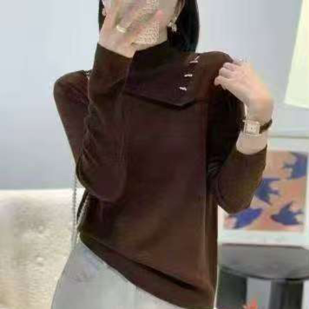 半高领时尚厚款绒面打底衫1713