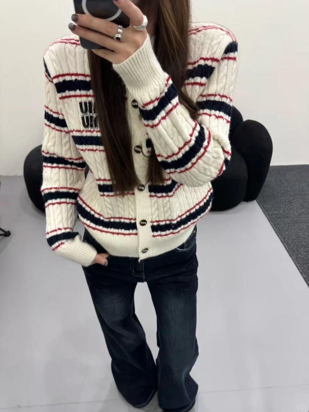 【新年必入条纹毛衣】毛衣针织女秋冬设计减龄洋气 
