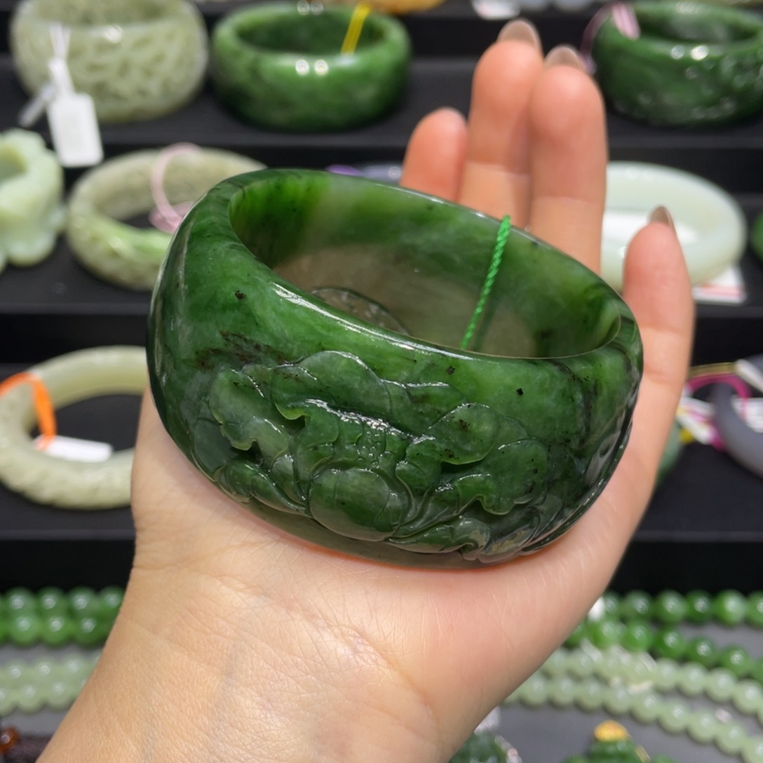 和田玉手镯59+圈口 编号13未镶嵌