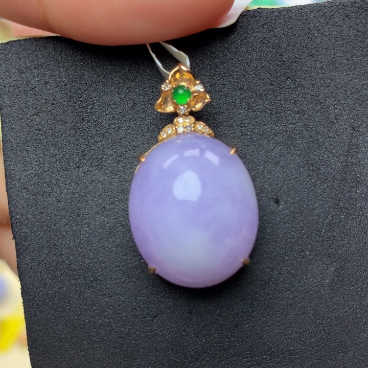 翡翠手链18K金镶嵌大**麻翡翠