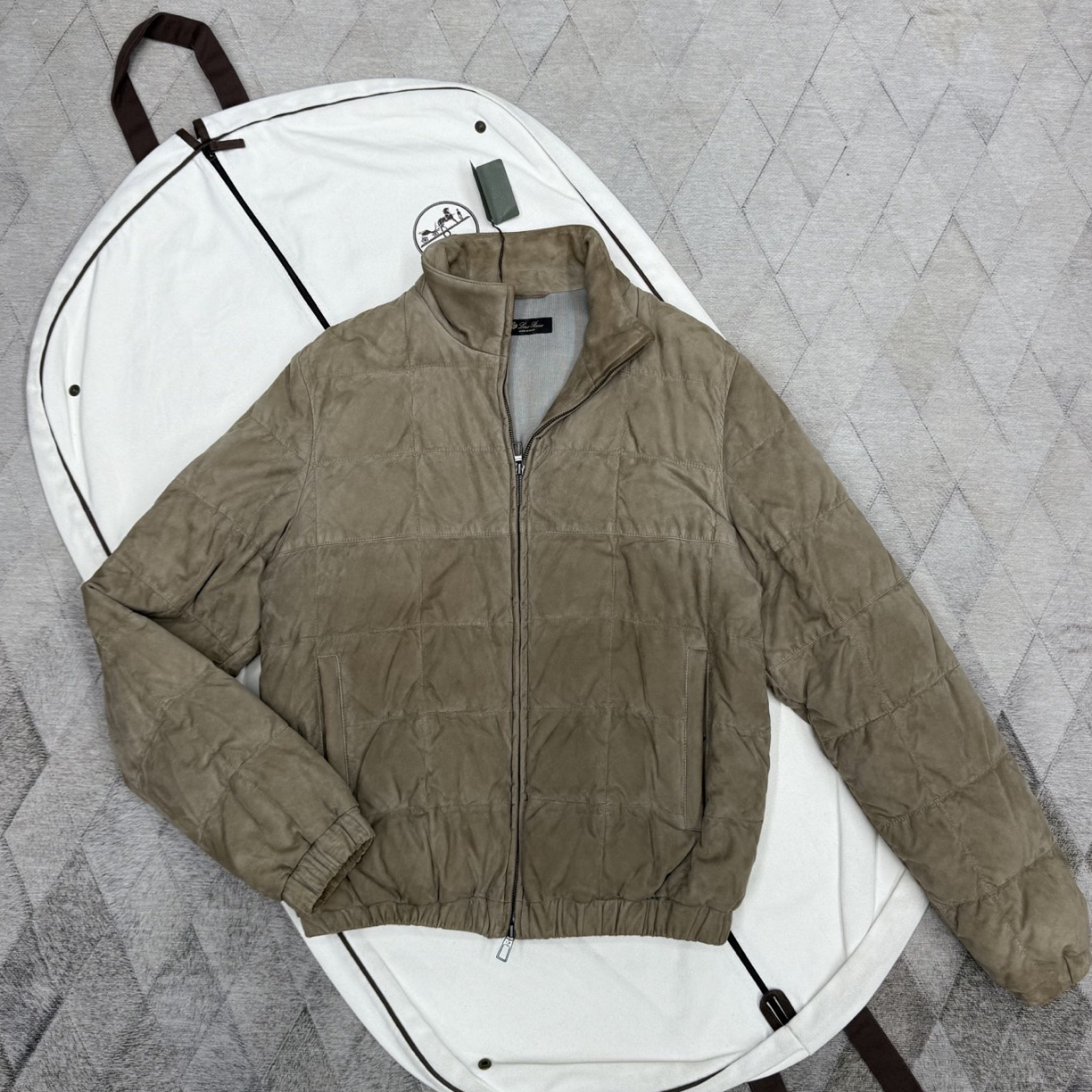 未使用 Loro Piana/诺悠翩雅 135077 磨砂皮Boomber羽绒夹克外套