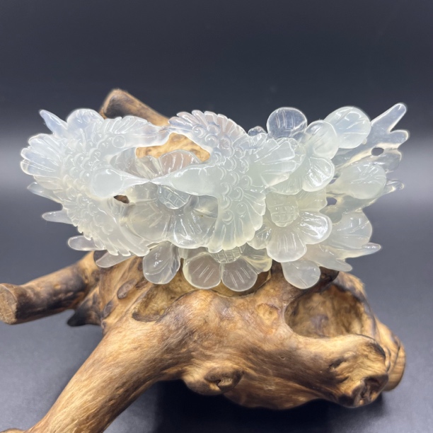 纯天然岫玉喜鹊梅花喜上眉梢吊坠