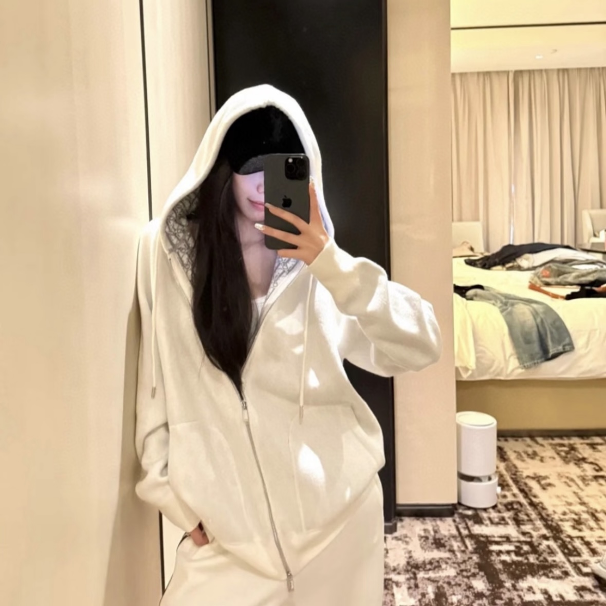 【0382】双面外套连帽时尚男女同款上衣