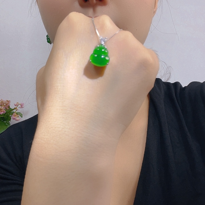 翡翠银S925镶嵌吊坠(不含链)