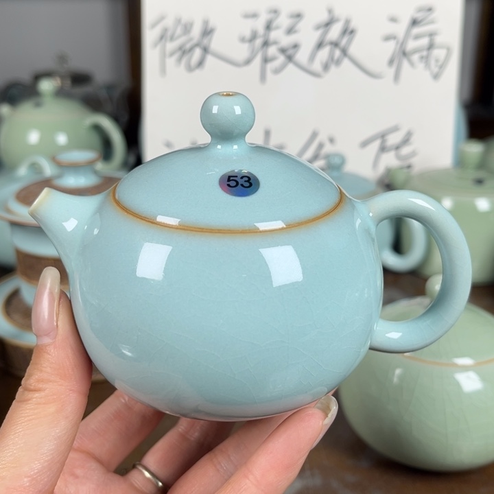 ****彩53号天青色不完美小西施壶