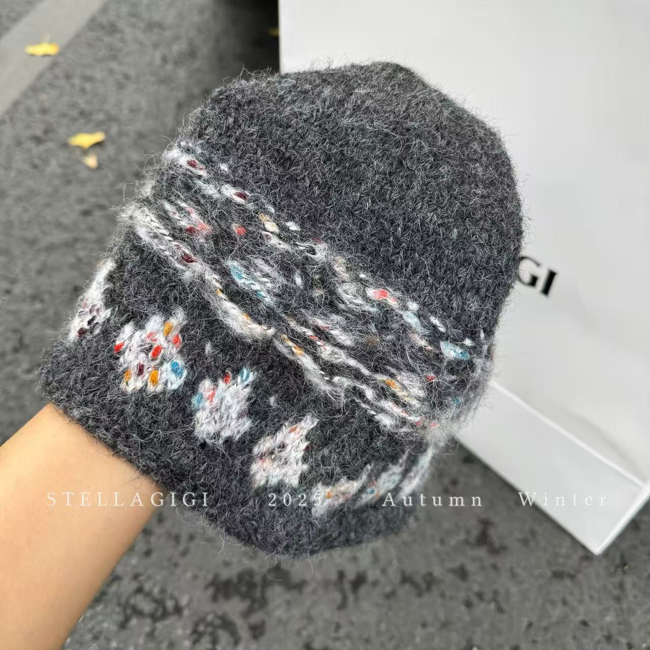 SG / 郭幂幂 AW 费尔岛冷帽 提花撞色保暖显脸小针织帽M-20253131