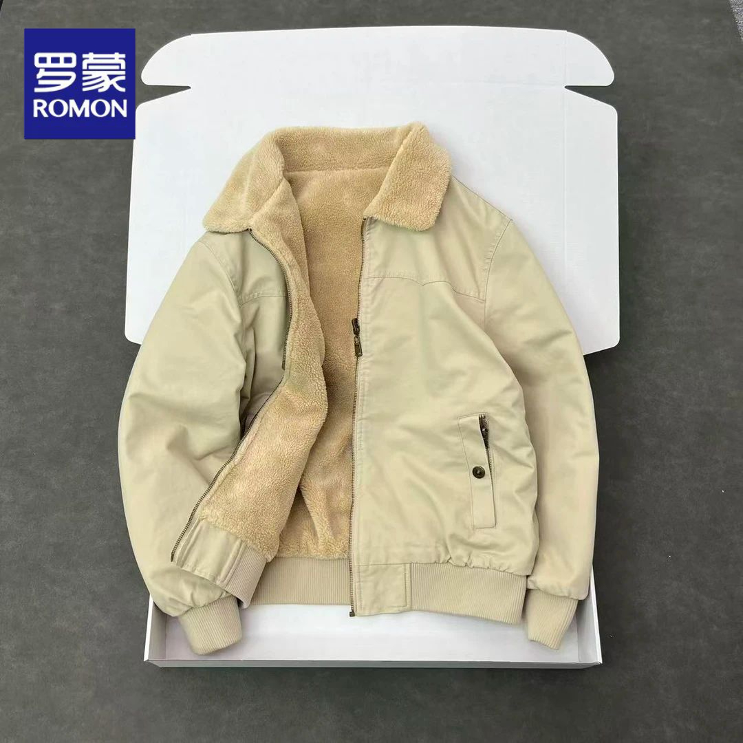 罗蒙美单空军飞行服两面穿加绒加厚保暖男士经典复古飞行夹克外套