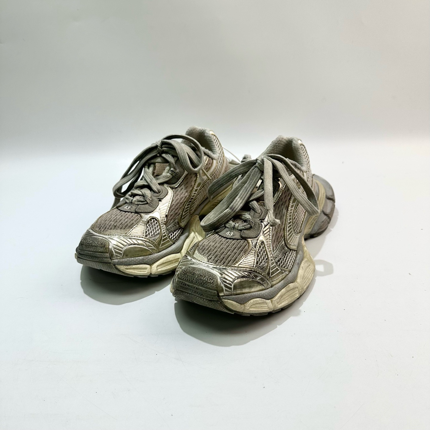 99新 Balenciaga/巴黎世家 43码 米色3XL老爹鞋 SY0907