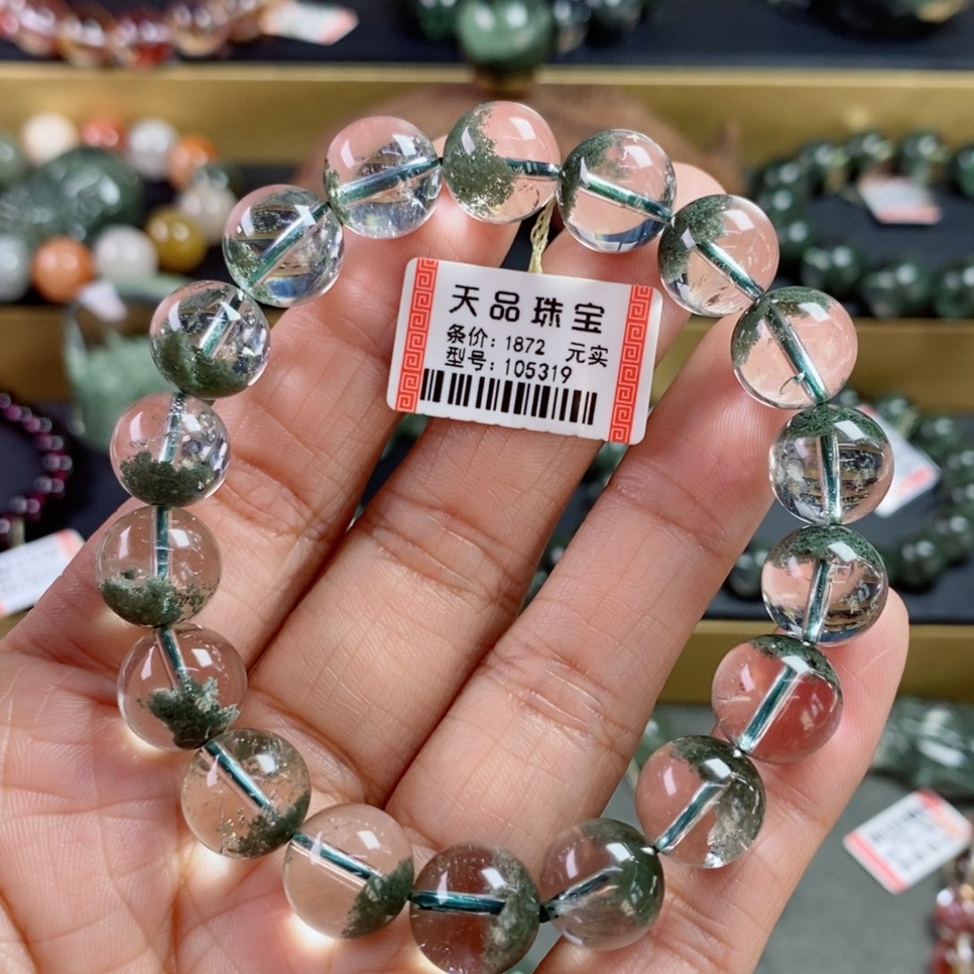 水晶手链未镶嵌t**y绿幽灵手链105319