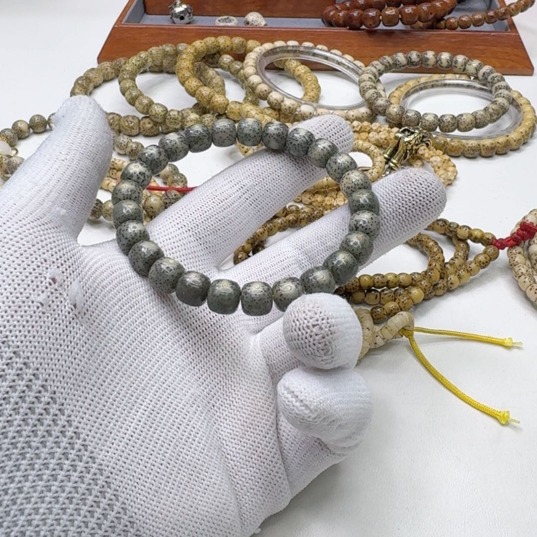 星月菩提手串53尊宠糯冰绿星月针尖星9左右桶单圈