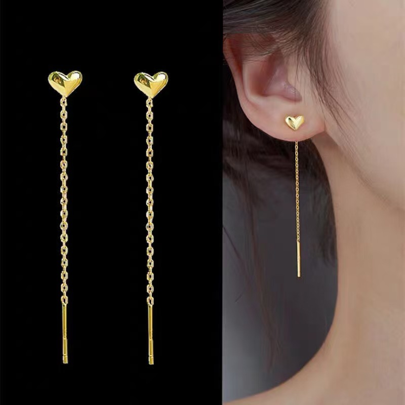 合金耳饰 【精品  爱心耳线】气质轻奢时尚