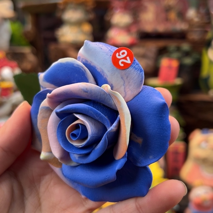 初***；陶摆件小镇青花每日有新品