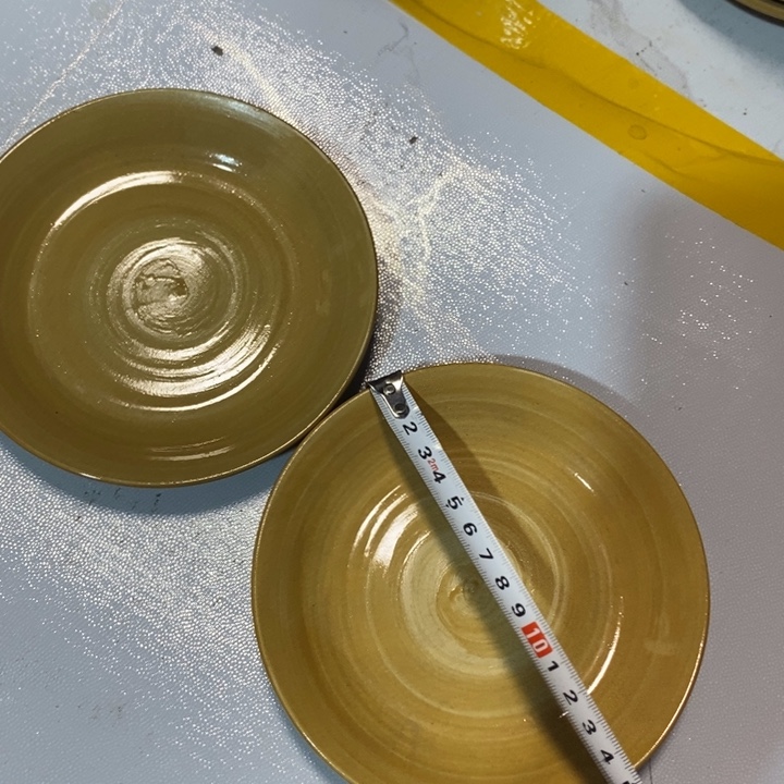 瓷片五厂茶色釉碟子一对