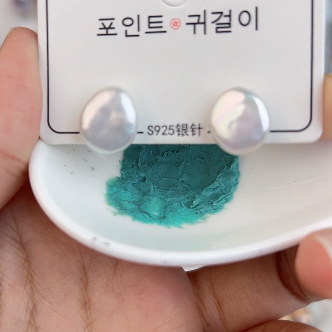 淡水珍珠耳饰银S925镶嵌